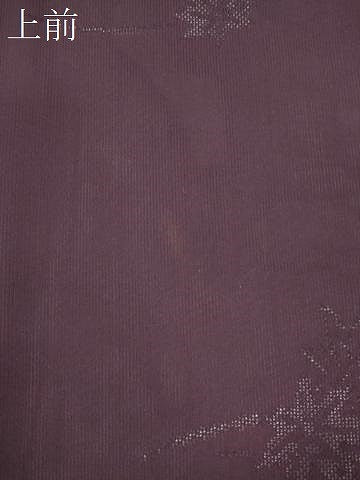 平和屋着物＊夏物　色無地　縦絽　楓紋紗　葡萄色　正絹　逸品　CABK1141ou