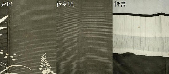平和屋着物＊夏物　アンティーク　大正ロマン　黒留袖　絽　駒刺繍　風景草花文　正絹　逸品　CABK1142ou