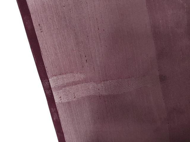平和屋着物＊夏物　紗紬　色無地　霞紋紗　暗紅色　正絹　逸品　CABK1144ou