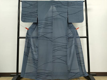 平和屋着物＊夏物　小紋　絽　抽象文様　正絹　逸品　CABK1149ou