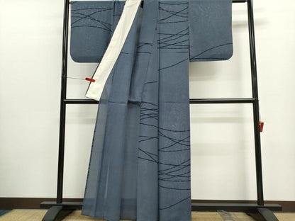 平和屋着物＊夏物　小紋　絽　抽象文様　正絹　逸品　CABK1149ou