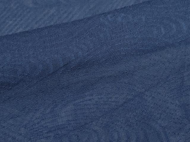 平和屋着物＊夏物　色無地　立波紋紗　深縹色　正絹　逸品　CABK1153ou