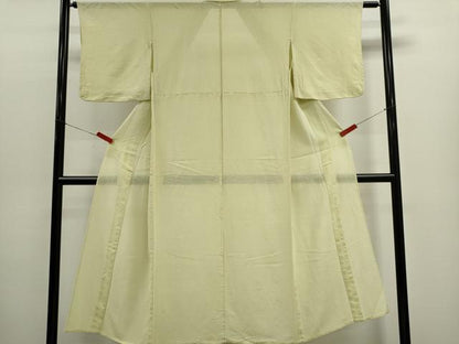 平和屋着物＊夏物　色無地　霞紋紗　女郎花色　正絹　逸品　CABK1155ou