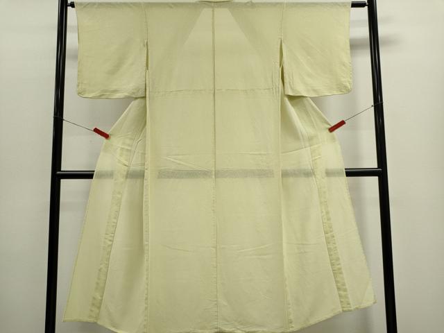 平和屋着物＊夏物　色無地　霞紋紗　女郎花色　正絹　逸品　CABK1155ou