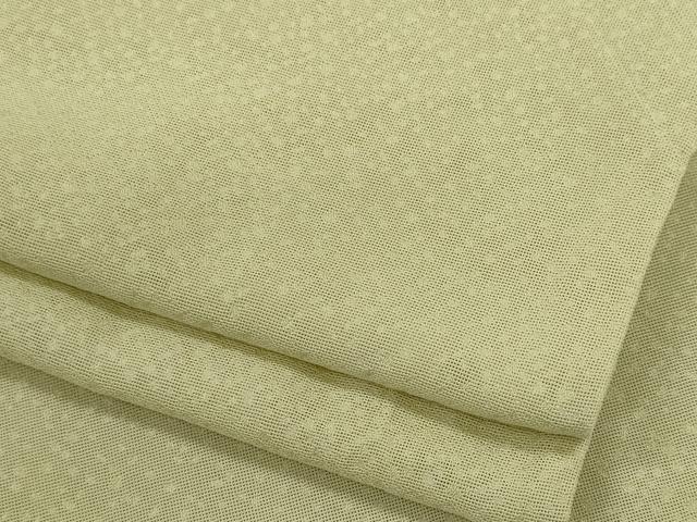 平和屋着物＊夏物　色無地　霞紋紗　女郎花色　正絹　逸品　CABK1155ou