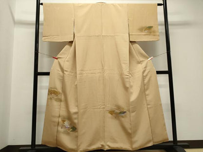 平和屋着物■訪問着　駒刺繍　扇面吉祥文　金彩　正絹　逸品　CABK1158ou