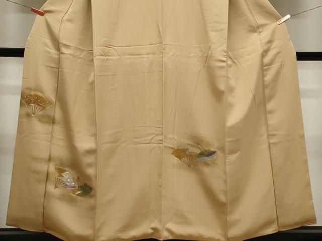 平和屋着物■訪問着　駒刺繍　扇面吉祥文　金彩　正絹　逸品　CABK1158ou
