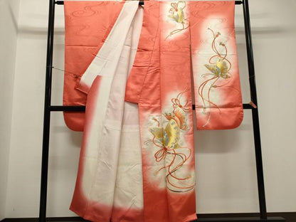 平和屋着物■豪華振袖　駒刺繍　結び紐舞蝶文　暈し染め　正絹　逸品　CABK1159ou