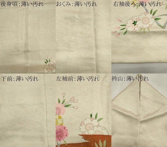 平和屋着物■訪問着　駒刺繍　枝花文　金彩　正絹　逸品　CABK1160ou