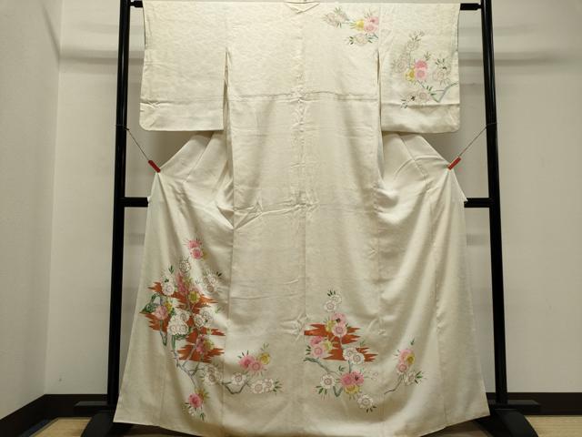 平和屋着物■訪問着　駒刺繍　枝花文　金彩　正絹　逸品　CABK1160ou