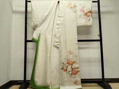 平和屋着物■訪問着　駒刺繍　枝花文　金彩　正絹　逸品　CABK1160ou
