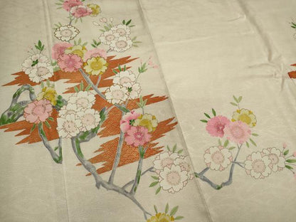 平和屋着物■訪問着　駒刺繍　枝花文　金彩　正絹　逸品　CABK1160ou