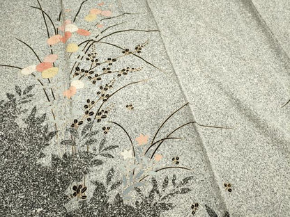 平和屋着物■訪問着　訪問着　草花文　金彩　正絹　逸品　CABK1163ou