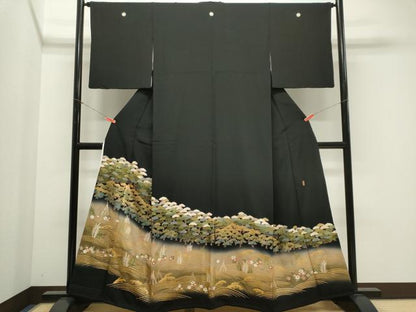 平和屋着物■豪華黒留袖　作家物　立波枝松文　暈し染め　金銀彩　大丸扱い　正絹　逸品　CABK1167ou