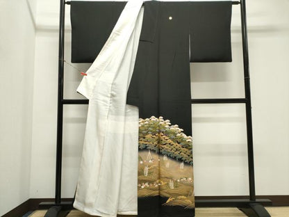 平和屋着物■豪華黒留袖　作家物　立波枝松文　暈し染め　金銀彩　大丸扱い　正絹　逸品　CABK1167ou