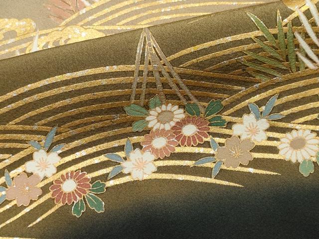 平和屋着物■豪華黒留袖　作家物　立波枝松文　暈し染め　金銀彩　大丸扱い　正絹　逸品　CABK1167ou