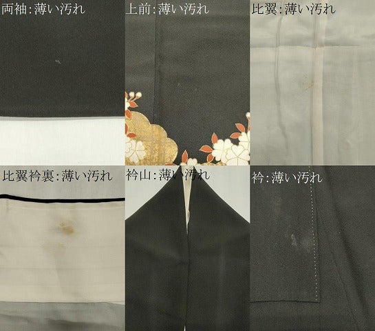 平和屋着物■豪華黒留袖　駒刺繍　飛鶴吉祥花文　金彩　正絹　逸品　CABK1168ou