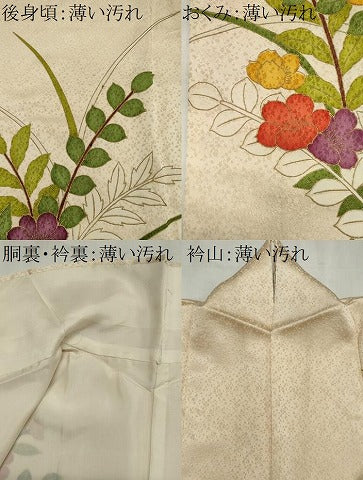 平和屋着物■訪問着　草花文　金彩　正絹　逸品　CABK1171ou