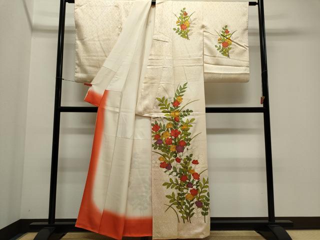 平和屋着物■訪問着　草花文　金彩　正絹　逸品　CABK1171ou