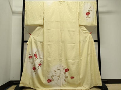 平和屋着物■訪問着　手描き　絞り　草花文　暈し染め　金彩　正絹　逸品　CABK1173ou