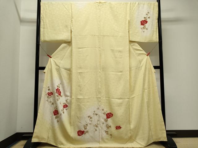 平和屋着物■訪問着　手描き　絞り　草花文　暈し染め　金彩　正絹　逸品　CABK1173ou
