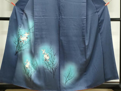 平和屋着物■訪問着　枝花文　暈し染め　金糸　正絹　逸品　CABK1174ou