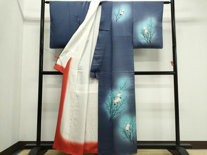 平和屋着物■訪問着　枝花文　暈し染め　金糸　正絹　逸品　CABK1174ou