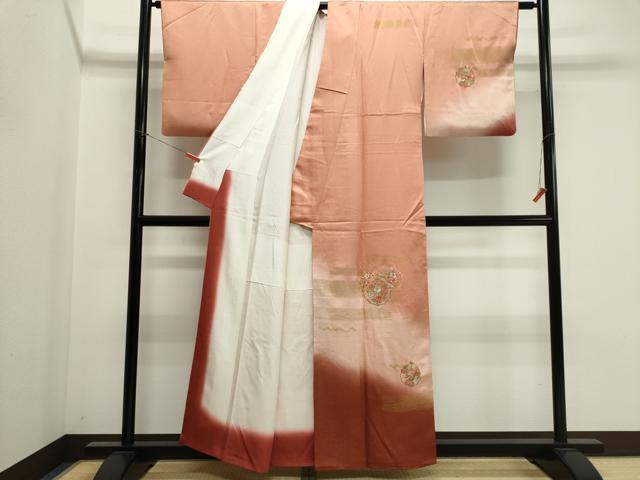 平和屋着物■訪問着　中国三大刺繍　スワトウ刺繍　絵皿花文　金彩　正絹　逸品　CABK1175ou