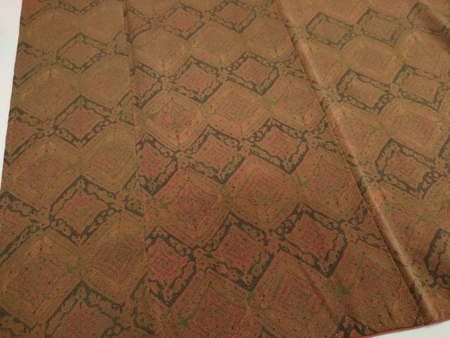 平和屋着物■上質な小紋　幾何学文　鬼しぼ縮緬　正絹　逸品　CABK1176ou