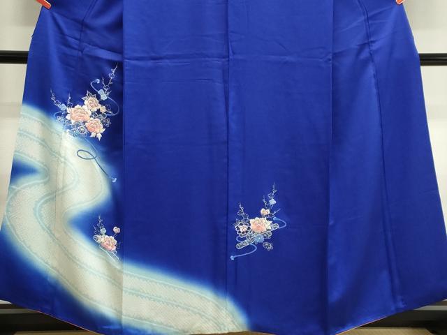 平和屋着物■訪問着　駒刺繍　絞り　流水草花文　暈し染め　銀彩　やまと誂製　正絹　逸品　CABK1179ou