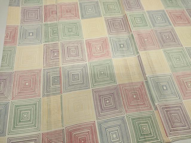 平和屋着物＊夏物　小紋　絽　幾何学文　正絹　逸品　CABK1190ou
