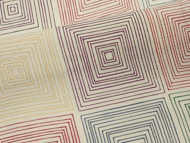 平和屋着物＊夏物　小紋　絽　幾何学文　正絹　逸品　CABK1190ou