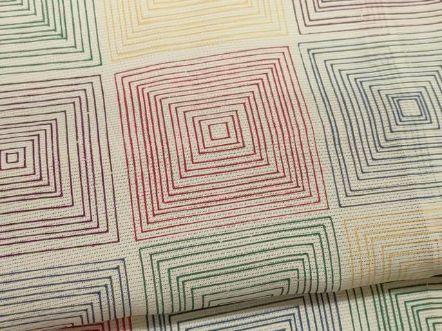 平和屋着物＊夏物　小紋　絽　幾何学文　正絹　逸品　CABK1190ou