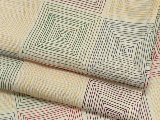 平和屋着物＊夏物　小紋　絽　幾何学文　正絹　逸品　CABK1190ou