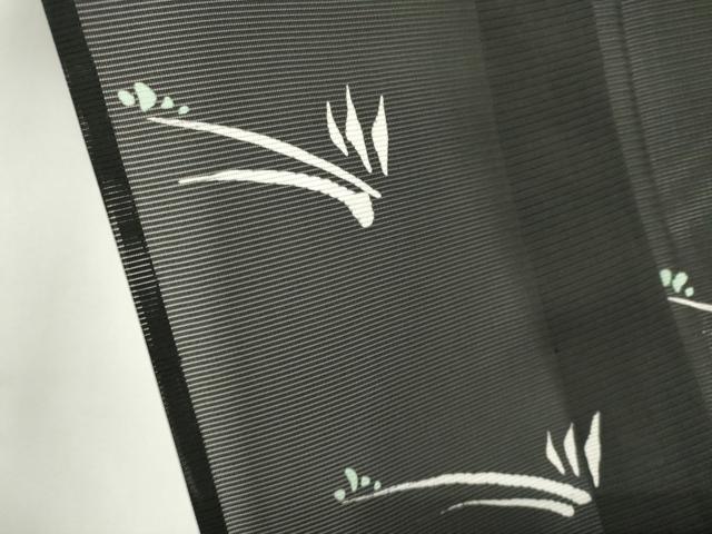 平和屋着物＊夏物　小紋　絽　草木文　黒地　正絹　逸品　CABK1191ou