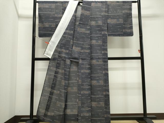 平和屋着物＊夏物　本場大島紬　夏大島　横段草花文　証紙付き　正絹　逸品　未使用　CABK1194ou