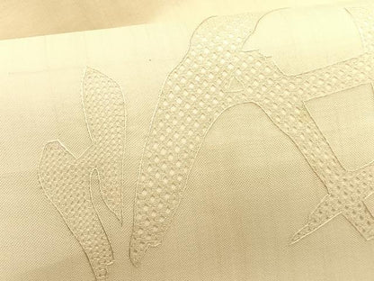 平和屋着物＊夏物　九寸名古屋帯　刺繍　籬文　正絹　逸品　CABK1205fb