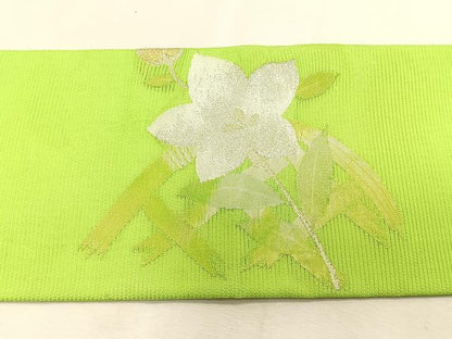 平和屋着物＊夏物　九寸名古屋帯　籬桔梗文　金銀糸　正絹　逸品　CABK1206fb