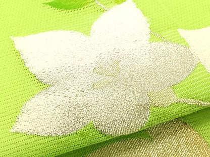 平和屋着物＊夏物　九寸名古屋帯　籬桔梗文　金銀糸　正絹　逸品　CABK1206fb