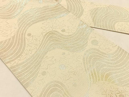 平和屋着物＊夏物　西陣　川島織物　九寸名古屋帯　竜田川　銀糸　正絹　逸品　CABK1208fb