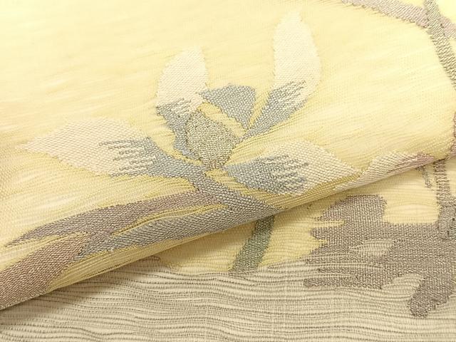 平和屋着物＊夏物　九寸名古屋帯　すくい織　草花文　金銀糸　正絹　逸品　CABK1209fb