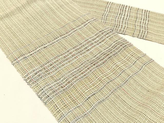 平和屋着物＊夏物　八寸名古屋帯　横段文　正絹　逸品　CABK1210fb