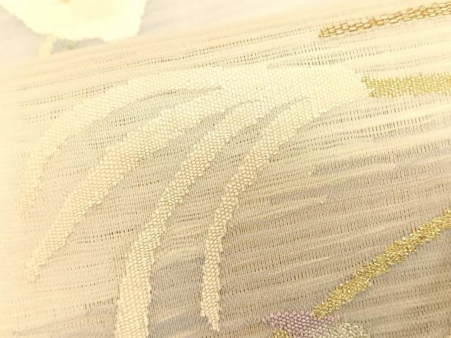 平和屋着物＊夏物　九寸名古屋帯　絽綴れ　枝花文　金銀糸　正絹　逸品　CABK1211fb