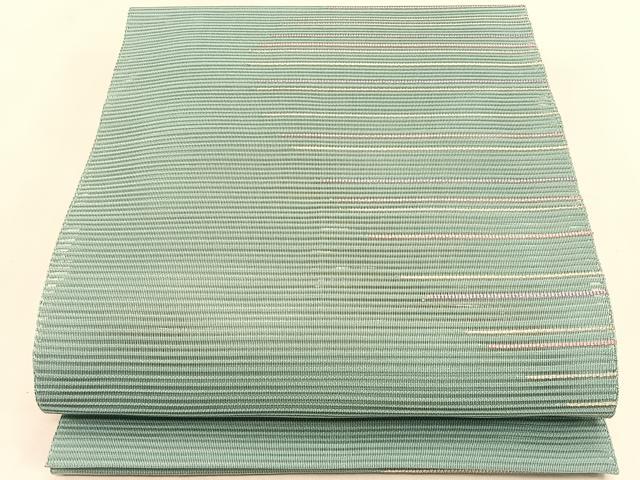 平和屋着物＊夏物　八寸名古屋帯　絽綴れ　横段文　銀糸　正絹　逸品　CABK1213fb