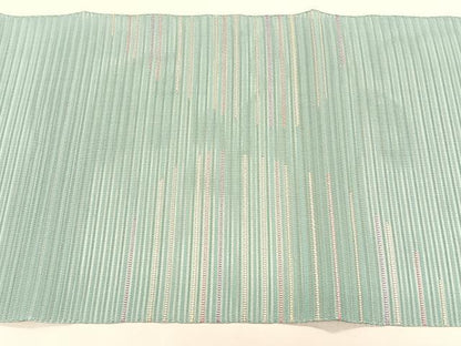平和屋着物＊夏物　八寸名古屋帯　絽綴れ　横段文　銀糸　正絹　逸品　CABK1213fb