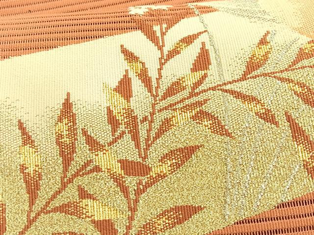 平和屋着物＊夏物　八寸名古屋帯　絽綴れ　鴛鴦文　金銀糸　正絹　逸品　CABK1214fb