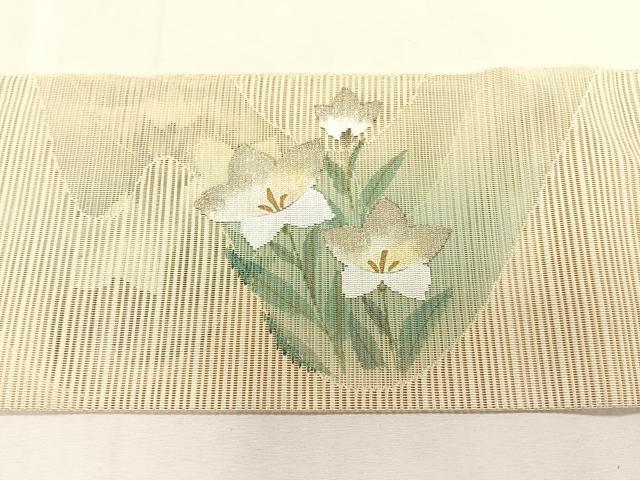 平和屋着物＊夏物　八寸名古屋帯　作家物　絽綴れ　桔梗　金銀彩　正絹　逸品　CABK1215fb