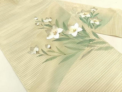 平和屋着物＊夏物　八寸名古屋帯　作家物　絽綴れ　桔梗　金銀彩　正絹　逸品　CABK1215fb