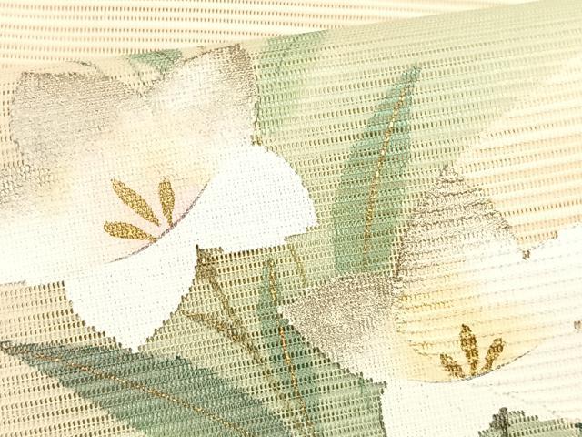 平和屋着物＊夏物　八寸名古屋帯　作家物　絽綴れ　桔梗　金銀彩　正絹　逸品　CABK1215fb