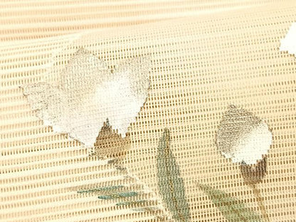 平和屋着物＊夏物　八寸名古屋帯　作家物　絽綴れ　桔梗　金銀彩　正絹　逸品　CABK1215fb